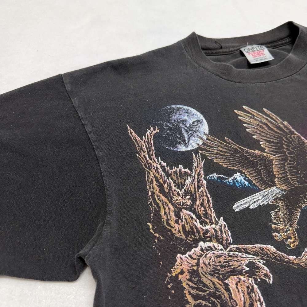 VTG 1993 Stand Out Designs Hidden Eagle Tee XL Black American Eagle Nature - Picture 4 of 16